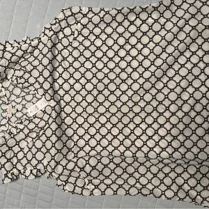 Talbots Black and White Geometric Top